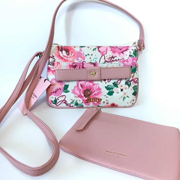 NWT Juicy Couture Peek a Bow Pick UR Petal Crossbody 2 Piece Set - Picture 3 of 8